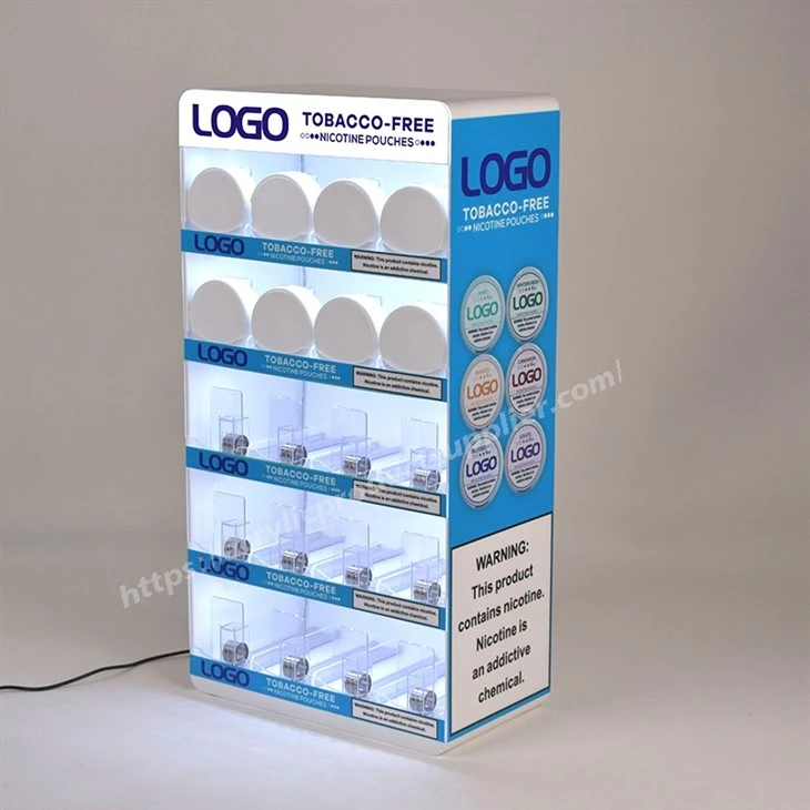 Led Acrylic Nicotine Pouches Snus Display With Pusher Led Acrylic Nicotine Pouches Snus Display With Pusher