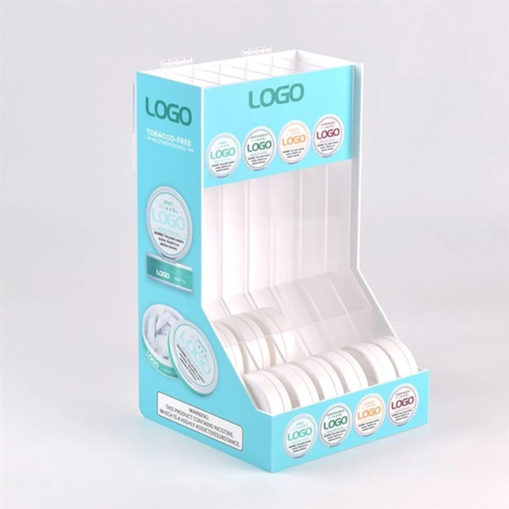 Center Top Acrylic Nicotin Pouch Snus Display