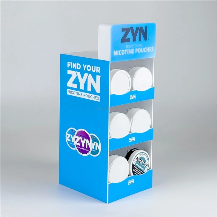 Center Top Acrylic Nicotin Pouch Snus Display