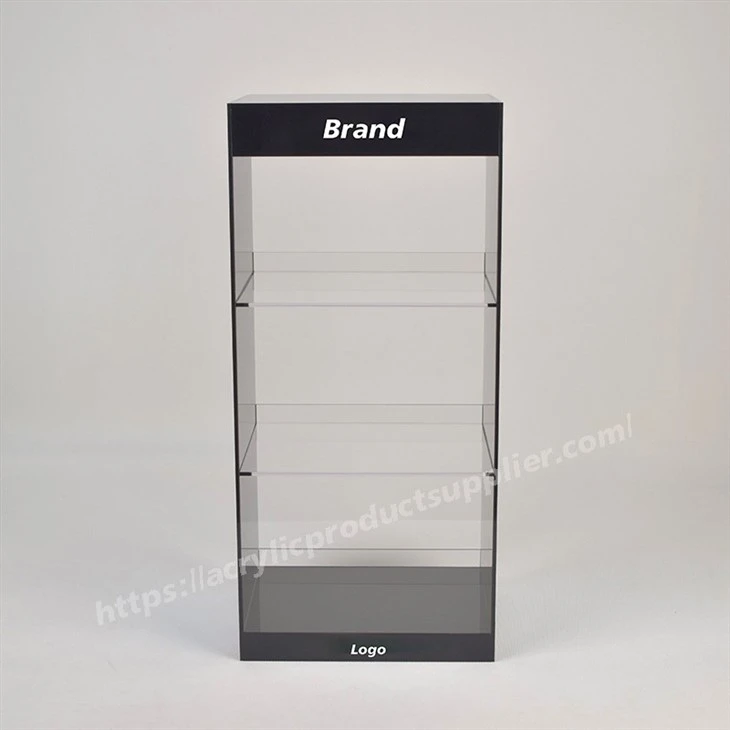 Black 3 Tiers Acrylic Cigarette Display Rack For Smoke Shop