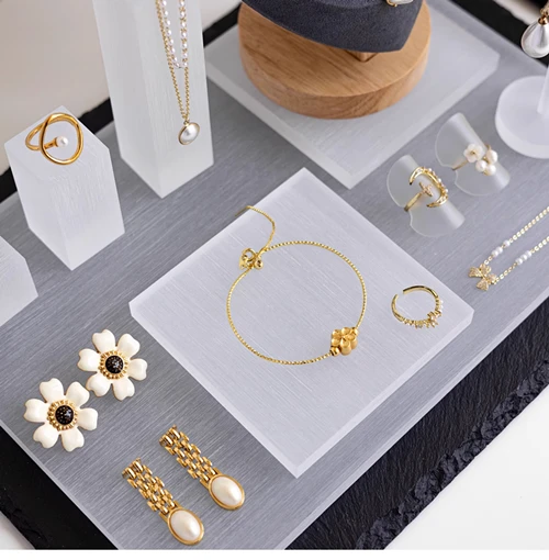 Lucite & Frosted Acrylic Jewelry Display Stands Lucite & Frosted Acrylic Jewelry Display Stands