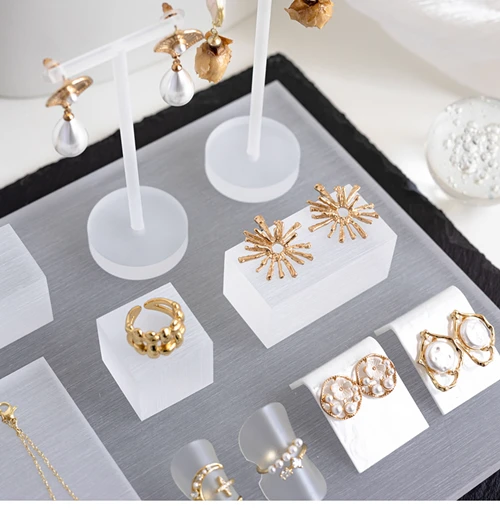 Lucite & Frosted Acrylic Jewelry Display Stands Lucite & Frosted Acrylic Jewelry Display Stands
