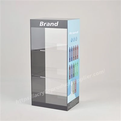 Black 3 Tiers Acrylic Cigarette Display Rack For Smoke Shop