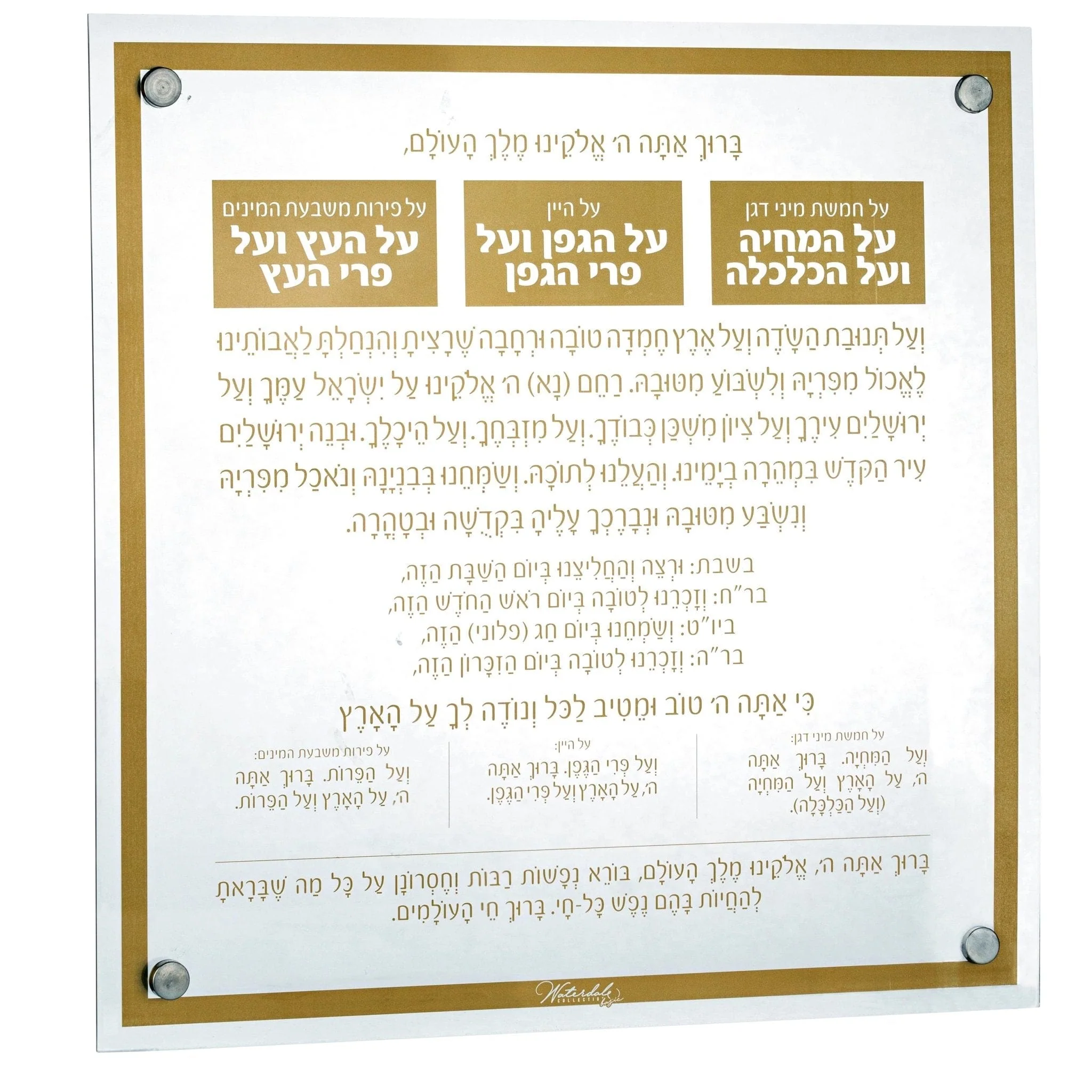 Custom Acrylic Al Hamichyah Blessing Plaque