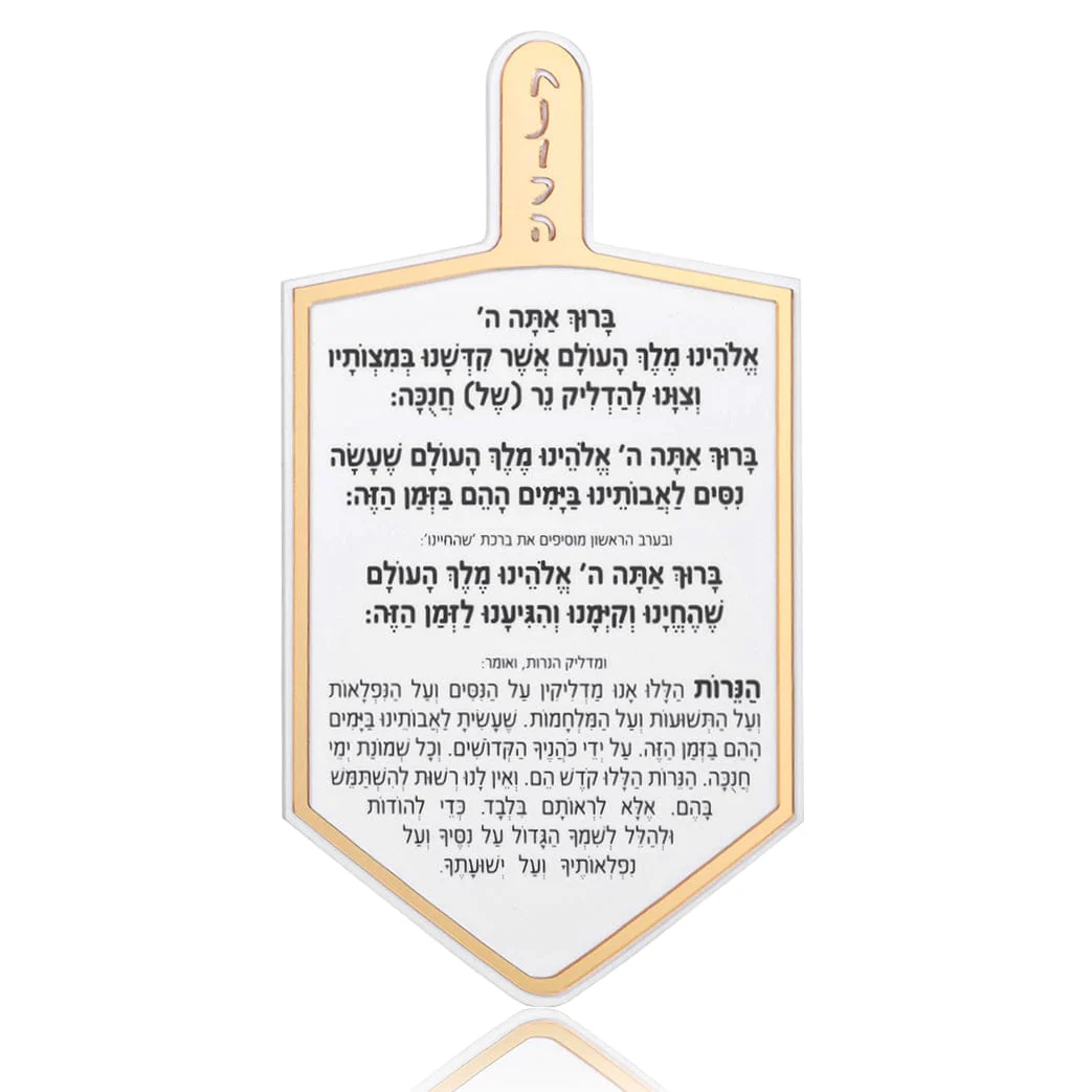 Lucite Modern Hanukkah Prayer Plaque