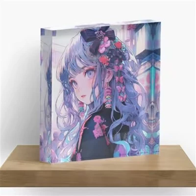 UV Print Logo Clear Acrylic Block